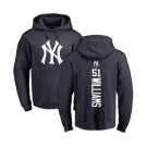 MLB Nike New York Yankees #51 Bernie Williams Navy Blue Backer Pullover Hoodie