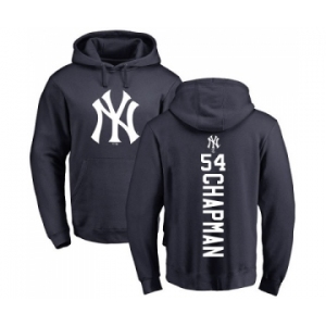MLB Nike New York Yankees #54 Aroldis Chapman Navy Blue Backer Pullover Hoodie