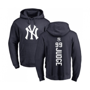 MLB Nike New York Yankees #99 Aaron Judge Navy Blue Backer Pullover Hoodie