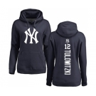 Baseball Women's New York Yankees #12 Troy Tulowitzki Navy Blue Backer Pullover Hoodie