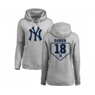 MLB Women's Nike New York Yankees #18 Johnny Damon Gray RBI Pullover Hoodie