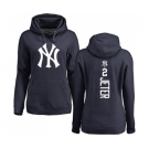 MLB Women's Nike New York Yankees #2 Derek Jeter Navy Blue Backer Pullover Hoodie