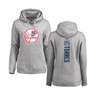 MLB Women's Nike New York Yankees #25 Gleyber Torres Ash Backer Pullover Hoodie
