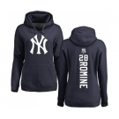 MLB Women's Nike New York Yankees #28 Austin Romine Navy Blue Backer Pullover Hoodie