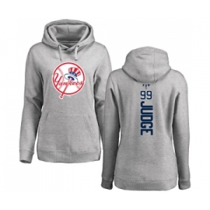 MLB Women's Nike New York Yankees #99 Aaron Judge Ash Backer Pullover Hoodie