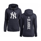 MLB Women's Nike New York Yankees #99 Aaron Judge Navy Blue Backer Pullover Hoodie