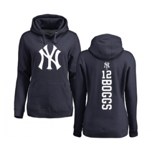 Women's New York Yankees #12 Wade Boggs Authentic Pink Fashion Cool Base Baseball Jersey