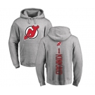 Hockey New Jersey Devils #1 Keith Kinkaid Ash Backer Pullover Hoodie