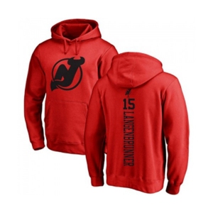 Hockey New Jersey Devils #15 Jamie Langenbrunner Red One Color Backer Pullover Hoodie