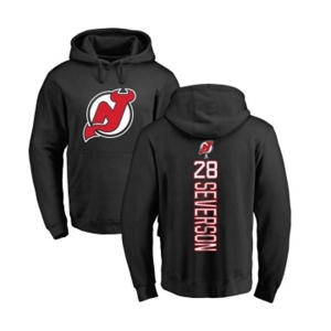 Hockey New Jersey Devils #28 Damon Severson Black Backer Pullover Hoodie
