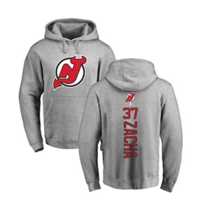 Hockey New Jersey Devils #37 Pavel Zacha Ash Backer Pullover Hoodie