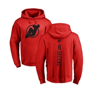 Hockey New Jersey Devils #6 Andy Greene Red One Color Backer Pullover Hoodie