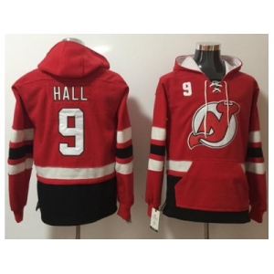 Men New Jersey Devils #9 Taylor Hall Red Name & Number Pullover NHL Hoodie