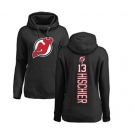 Hockey Women New Jersey Devils #13 Nico Hischier Black Backer Pullover Hoodie