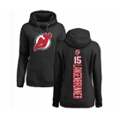 Hockey Women New Jersey Devils #15 Jamie Langenbrunner Black Backer Pullover Hoodie