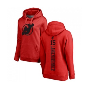 Hockey Women New Jersey Devils #15 Jamie Langenbrunner Red One Color Backer Pullover Hoodie