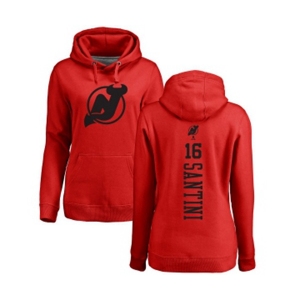 Hockey Women New Jersey Devils #16 Steve Santini Red One Color Backer Pullover Hoodie