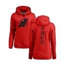 Hockey Women New Jersey Devils #19 Travis Zajac Red One Color Backer Pullover Hoodie