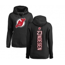 Hockey Women New Jersey Devils #23 Stefan Noesen Black Backer Pullover Hoodie