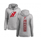 Hockey Women New Jersey Devils #28 Damon Severson Ash Backer Pullover Hoodie