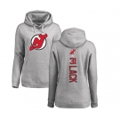 Hockey Women New Jersey Devils #31 Eddie Lack Ash Backer Pullover Hoodie