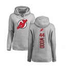 Hockey Women New Jersey Devils #44 Miles Wood Ash Backer Pullover Hoodie