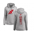 Hockey Women New Jersey Devils #63 Jesper Bratt Ash Backer Pullover Hoodie