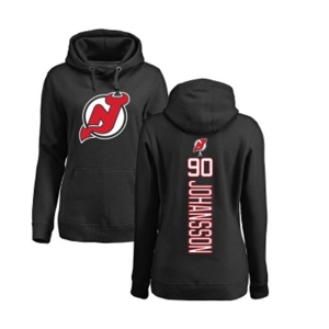 Hockey Women New Jersey Devils #90 Marcus Johansson Black Backer Pullover Hoodie