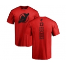 Hockey New Jersey Devils #13 Nico Hischier Red One Color Backer T-Shirt