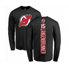 Hockey New Jersey Devils #15 Jamie Langenbrunner Black Backer Long Sleeve T-Shirt