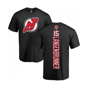 Hockey New Jersey Devils #15 Jamie Langenbrunner Black Backer T-Shirt