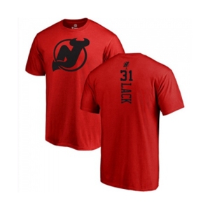 Hockey New Jersey Devils #31 Eddie Lack Red One Color Backer T-Shirt