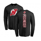 Hockey New Jersey Devils #35 Cory Schneider Black Backer Long Sleeve T-Shirt