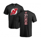 Hockey New Jersey Devils #37 Pavel Zacha Black Backer T-Shirt