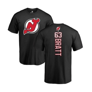 Hockey New Jersey Devils #63 Jesper Bratt Black Backer T-Shirt