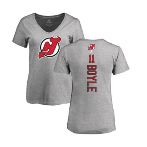 Hockey Women New Jersey Devils #11 Brian Boyle Ash Backer T-Shirt