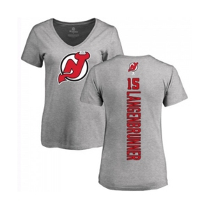 Hockey Women New Jersey Devils #15 Jamie Langenbrunner Ash Backer T-Shirt