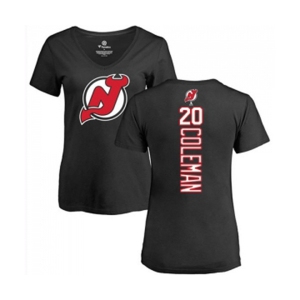 Hockey Women New Jersey Devils #20 Blake Coleman Black Backer T-Shirt