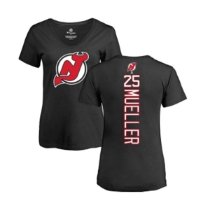 Hockey Women New Jersey Devils #25 Mirco Mueller Black Backer T-Shirt