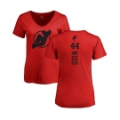 Hockey Women New Jersey Devils #44 Miles Wood Red One Color Backer T-Shirt