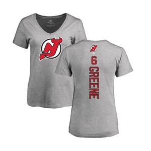 Hockey Women New Jersey Devils #6 Andy Greene Ash Backer T-Shirt