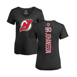 Hockey Women New Jersey Devils #90 Marcus Johansson Black Backer T-Shirt