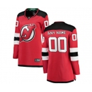 Women New Jersey Devils Customized Fanatics Branded Red Home Breakaway Hockey Jersey