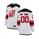 Women New Jersey Devils Customized Fanatics Branded White Away Breakaway Hockey Jersey