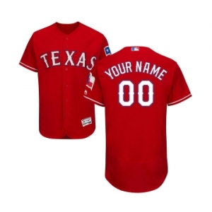 Men's Texas Rangers Customized Red Alternate Flex Base Authentic Collection Baseball Jersey