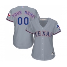 Women's Texas Rangers Customized Authentic Grey Road Cool Base Baseball Jersey