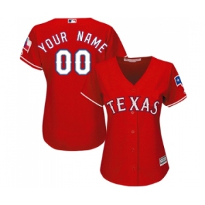Women's Texas Rangers Customized Authentic Red Alternate Cool Base Baseball Jersey