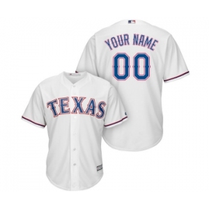 Youth Texas Rangers Customized Replica White Home Cool Base Baseball Jersey