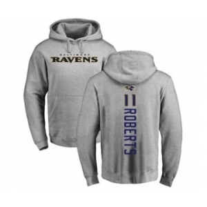 Football Baltimore Ravens #11 Seth Roberts Ash Backer Pullover Hoodie