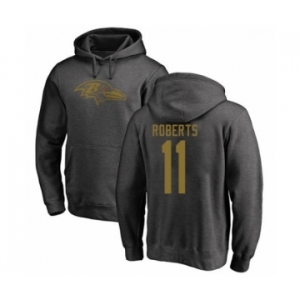 Football Baltimore Ravens #11 Seth Roberts Ash One Color Pullover Hoodie